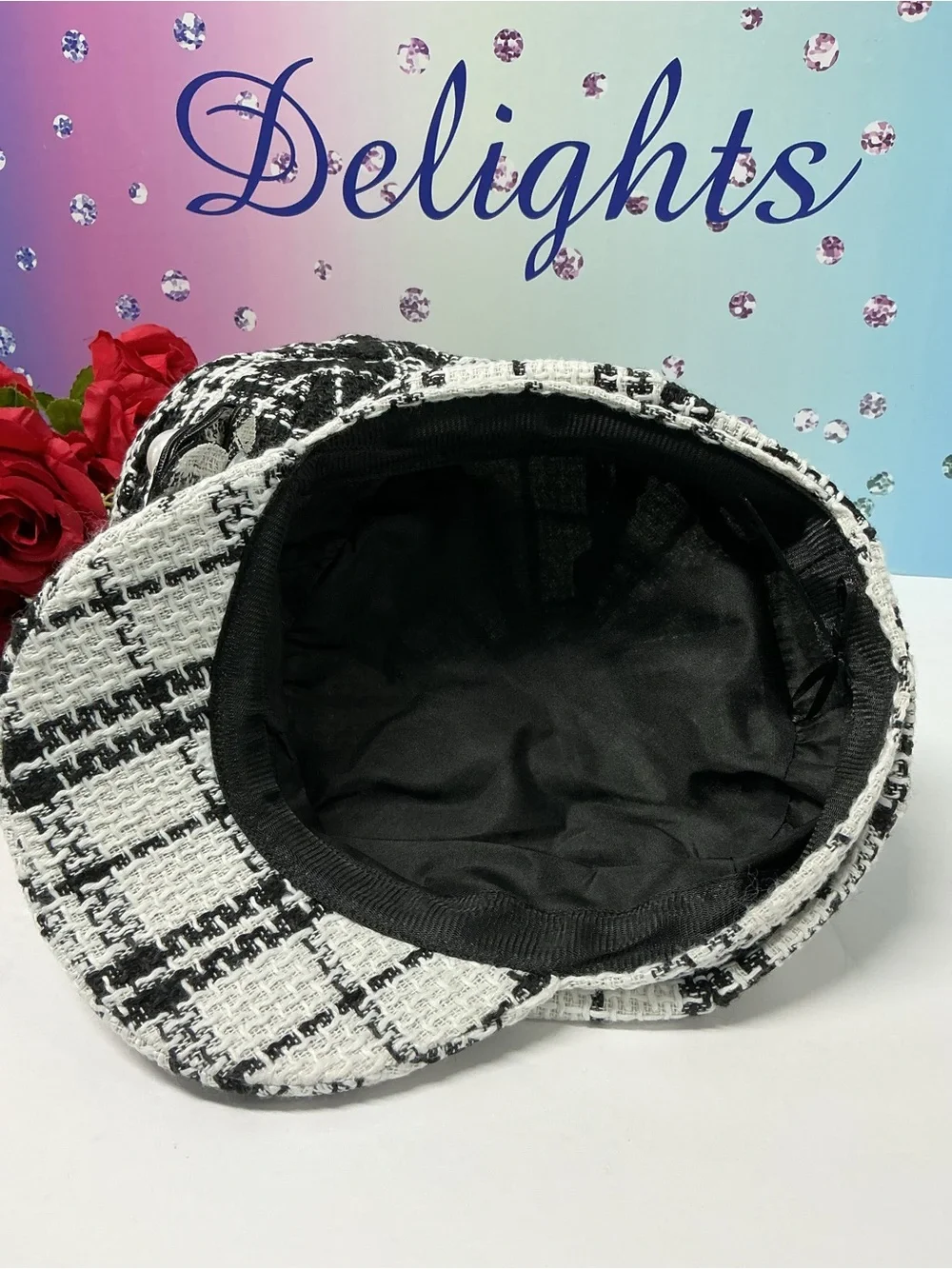 🌺OOAK CUSTOM TWEED CAMELLIA HAT